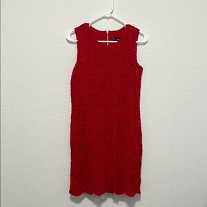 Ronni Nicole Red Ribbed Sleeveless Cocktail Dress